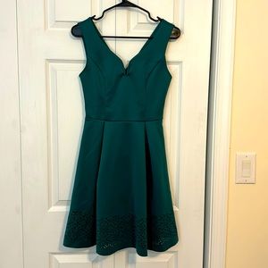 Emerald green lace cutout dress from Francesca’s- size S.